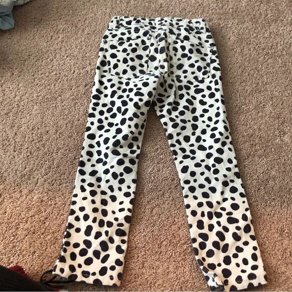 Mini Boden Cow Print Cords Girls 5Y Pants Button Close Zip Fly Black White - Picture 7 of 9